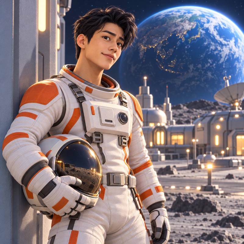 A man's photo turned into a 3D animated astronaut at a moon base with the Pixarify preset on GPT Image 2.5